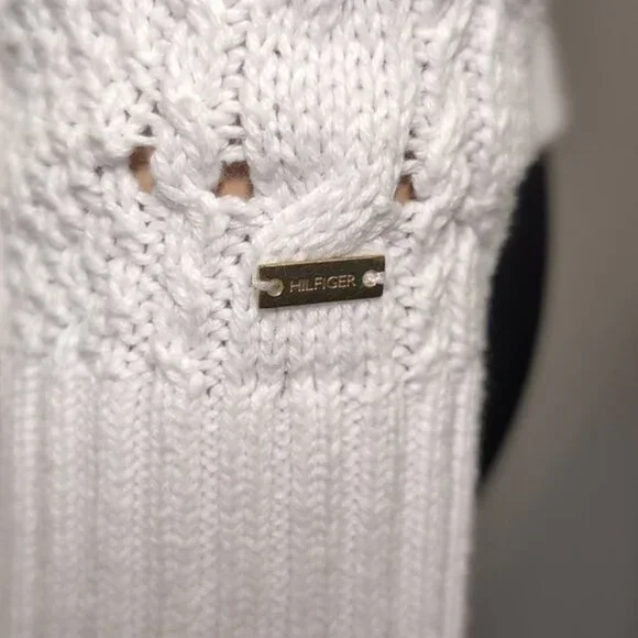 Tommy Hilfiger Cable Knit Sweater Cotton Slouchy Relaxed Fit Open Knit - Picture 7 of 11
